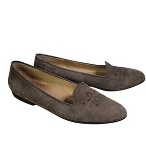 Rockport Taupe Leather Suede Flats Womens Size 8.5